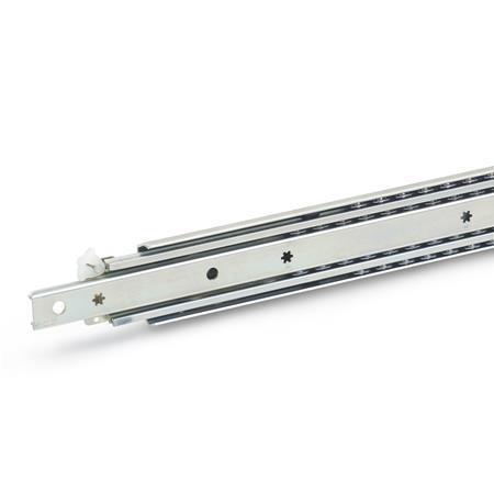 Otto Ganter Telescopic Slide with Double Sided Full Extension Load Capacity up to 1380 N, GN 1426
